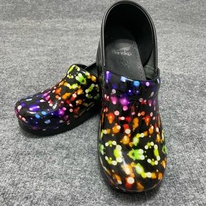 Dansko Professional Patent Leather Rainbow Colored Clog Size 40
